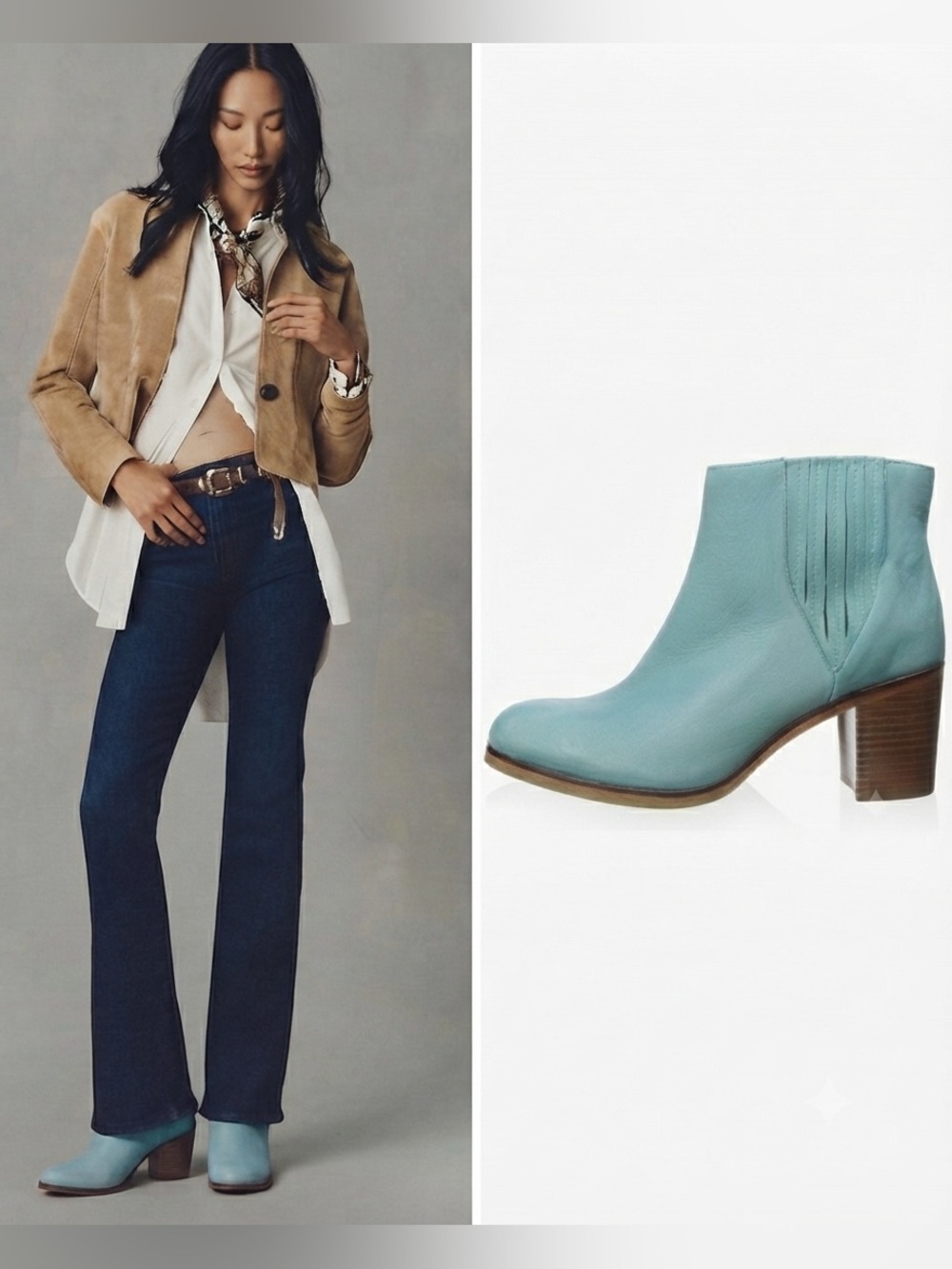 SAMANTHA PLEET x WOLVERINE 
1000 Mile Collab - Leather Ankle Boot Stacked Heel